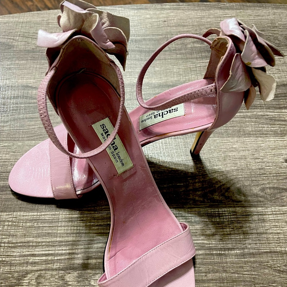 Sacha Heels with roses.  I ended up not wearing them. They are lilac. Never worn